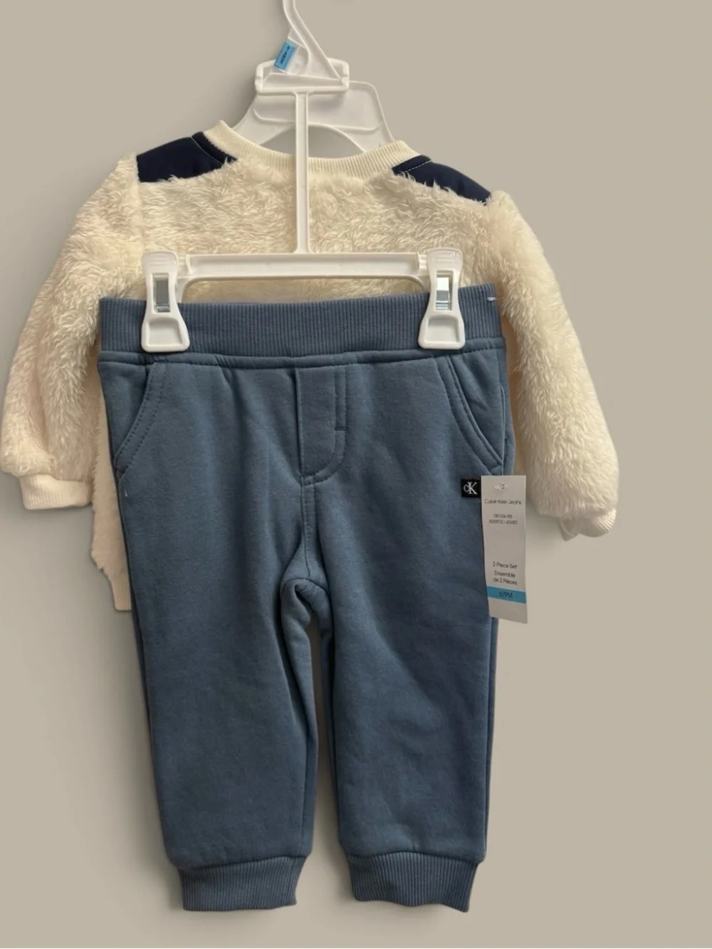 Calvin Klein 2-Piece Set - Cream with Teal Accent